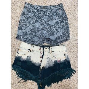 2 pairs of printed high waisted shorts!